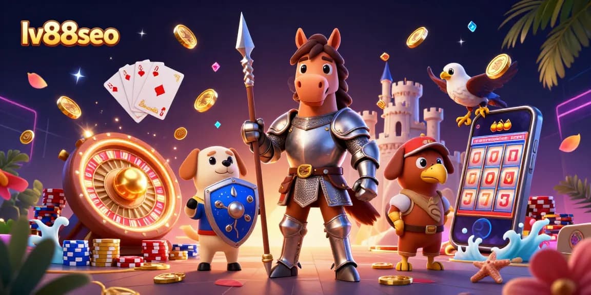 Spin to win with lv88seo's rich gambling scene featuring knights and casino games.