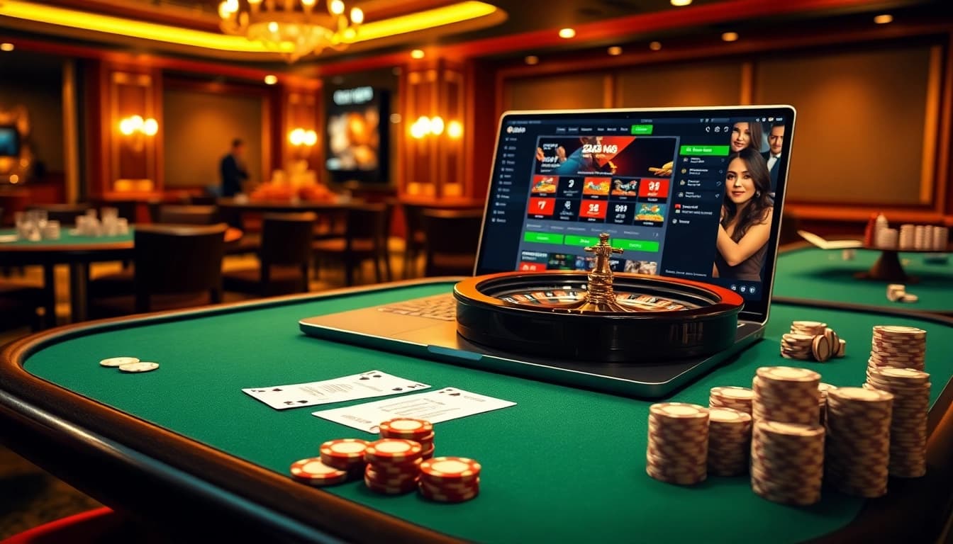 Win big at https://tobet88bet.com/ with an exhilarating online casino scene featuring vibrant poker tables and roulette wheels.
