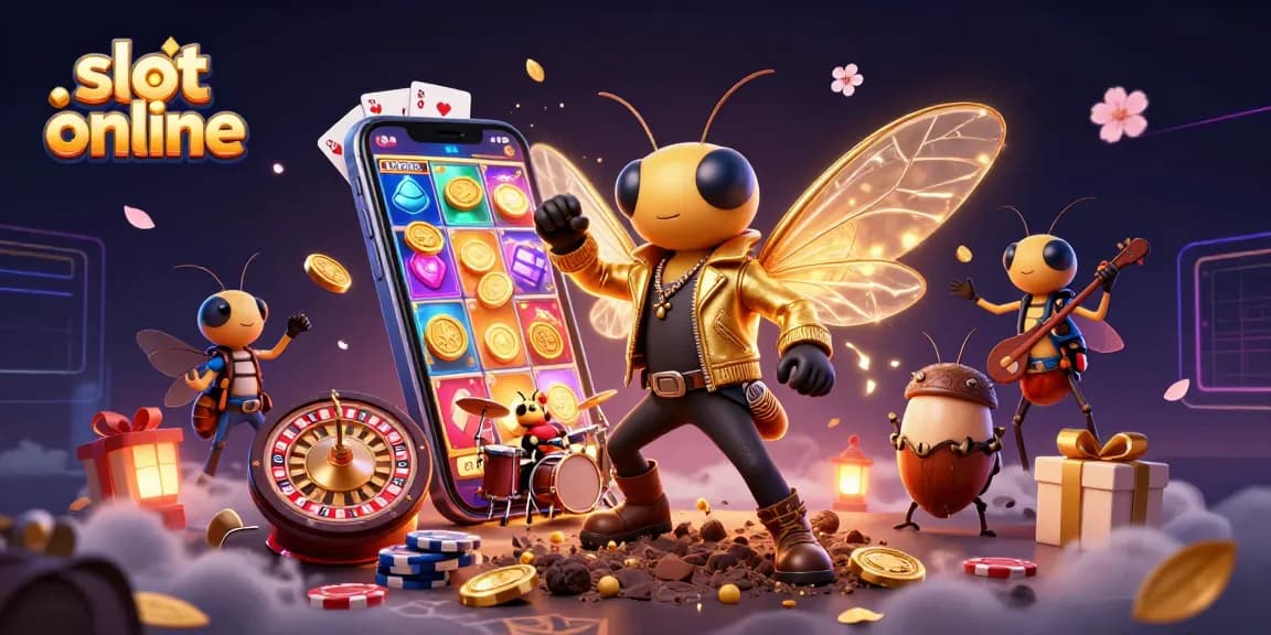 Experience the excitement of slot online gaming with a vibrant 3D casino scene.