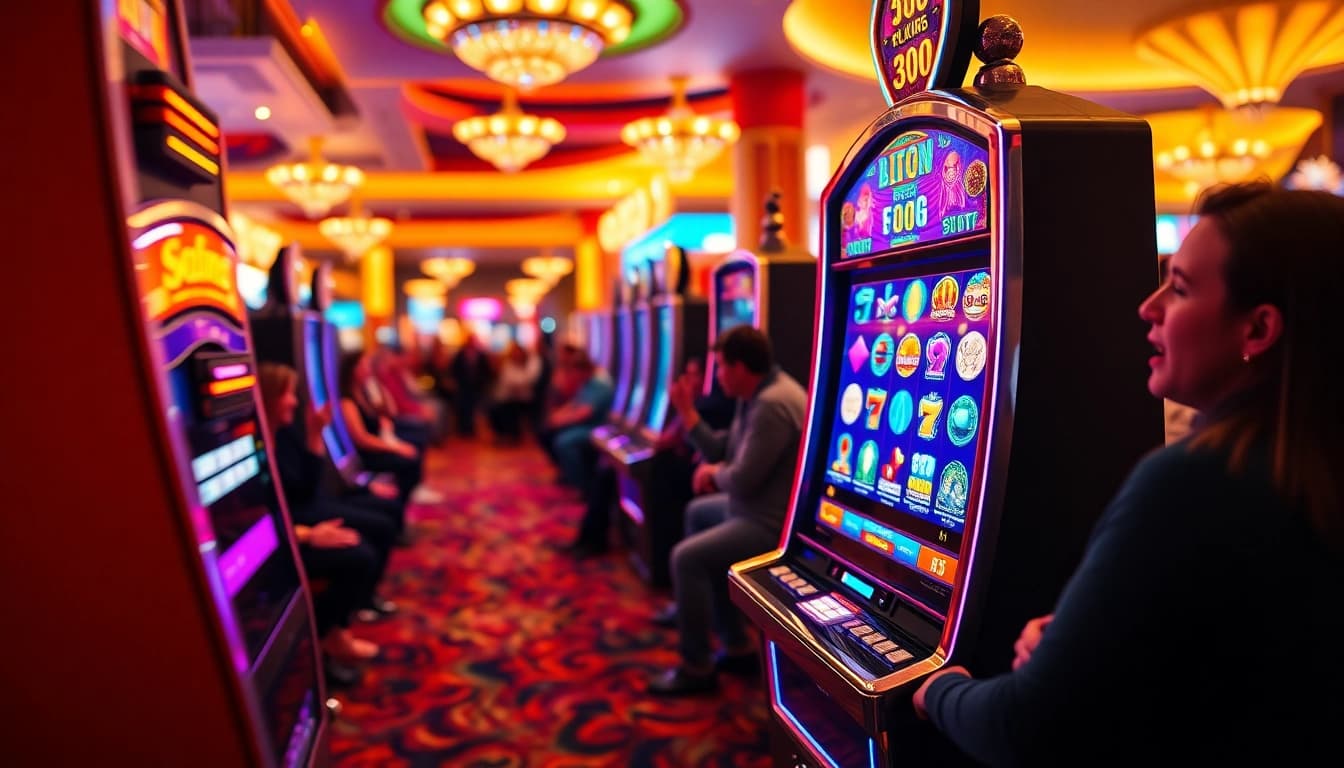 Experience the thrill of as38 slot gacor terbaru hari ini with an engaging casino scene featuring a vibrant slot machine.