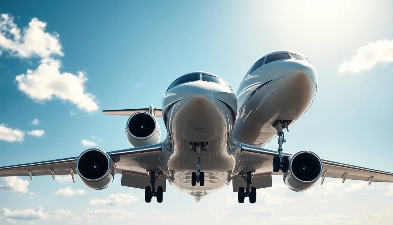 Experience luxurious travel with https://flymarquis.com showcasing a private jet in flight.