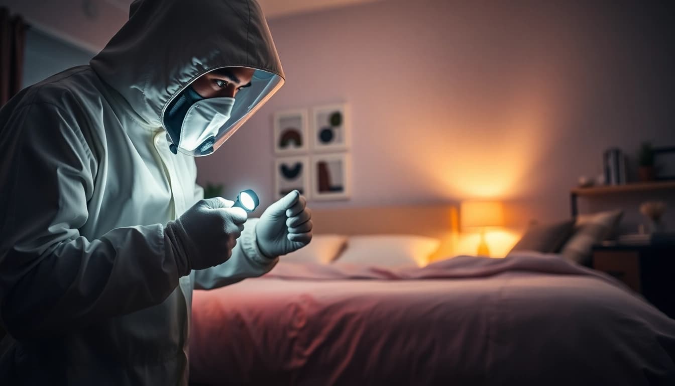 Bed bug exterminators conducting pest control inspection to ensure a bed bug-free environment.