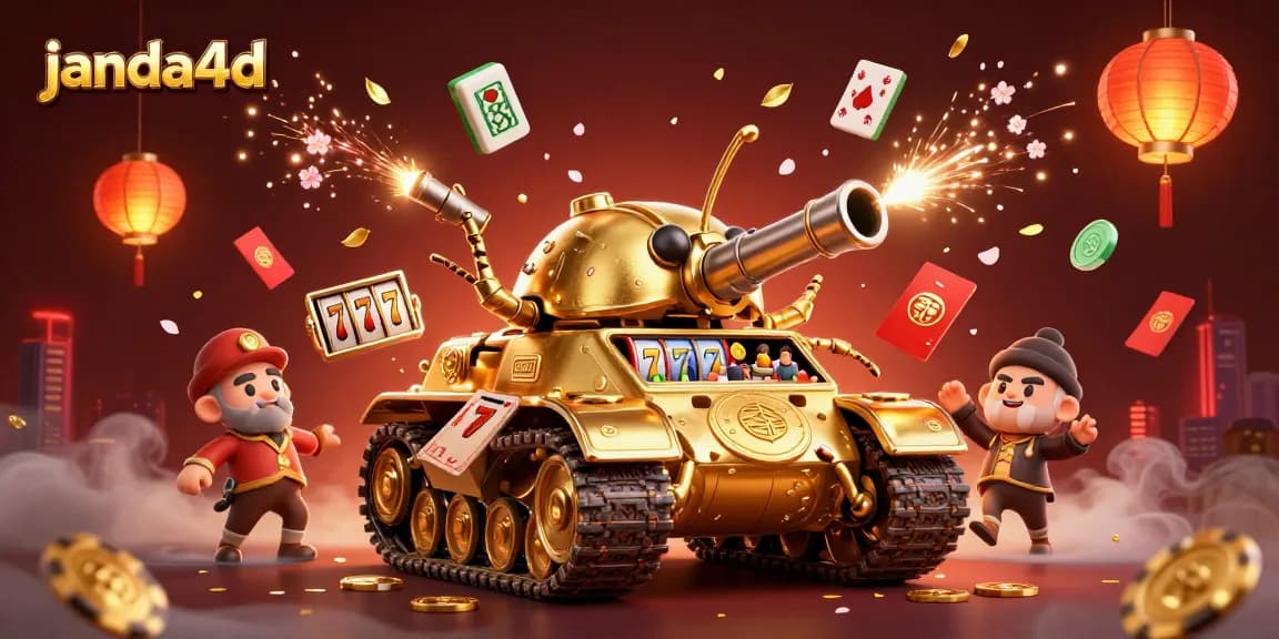 Permainan slot menarik di janda4d dengan kasino mini dalam tank keong emas yang penuh warna.