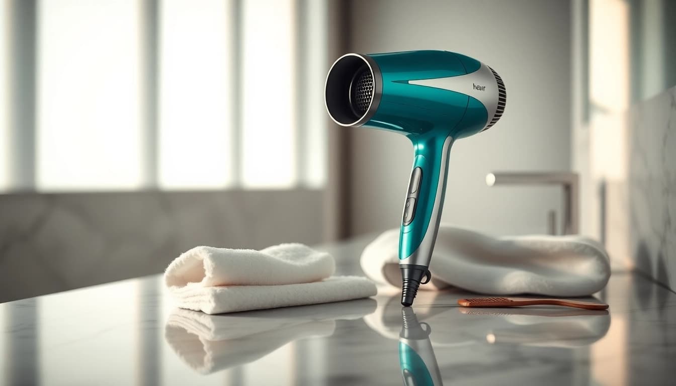 Enhance your hair with a frizzy hair dryer featuring a sleek design and vibrant colors.