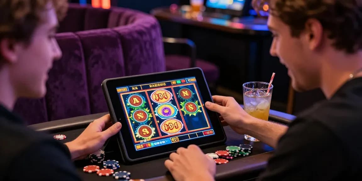 Engaged player enjoying a pragmatic slot game at an online casino, vibrant graphics and gaming atmosphere.