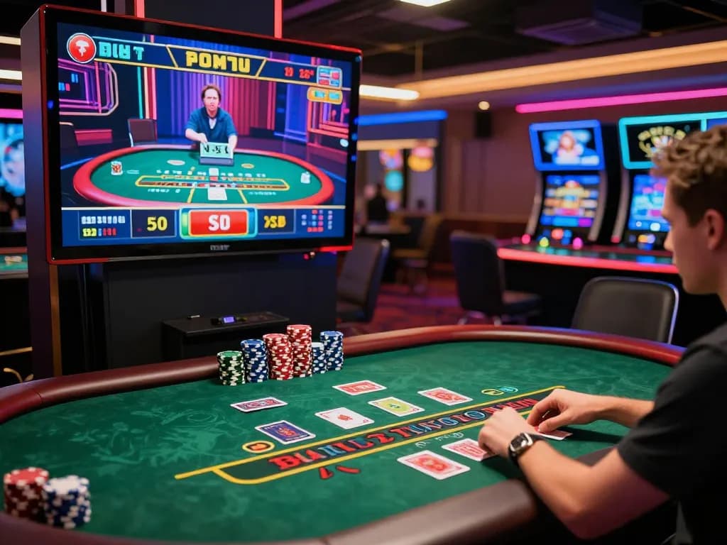 Exciting baccarat gameplay on a popular 바카라사이트, showcasing vibrant casino environment with live dealer.