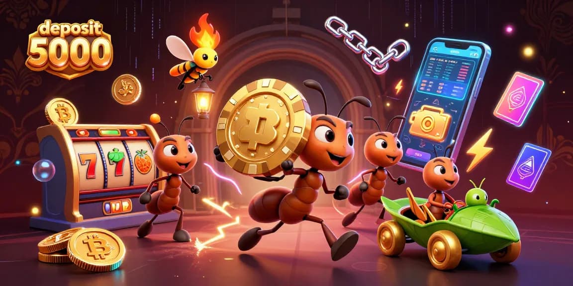 Experience the thrill of deposit 5000 slots with an animated team of ants in a heist.