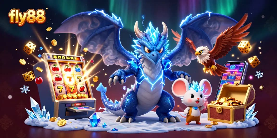 Experience the thrill of fly88 with dynamic characters and vibrant casino elements in an exhilarating scene.