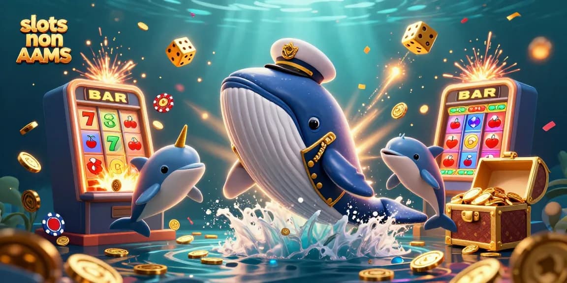 Scopri emozionanti slot non AAMS in una vivace scena di casinò sottomarino con personaggi giocosi.