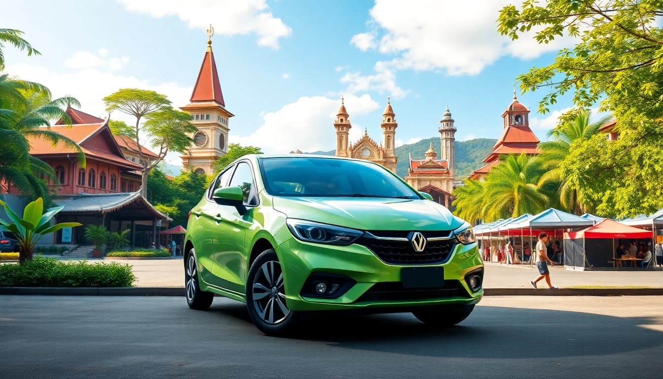 Kuching rent a car with stunning scenery of local landmarks and greenery.