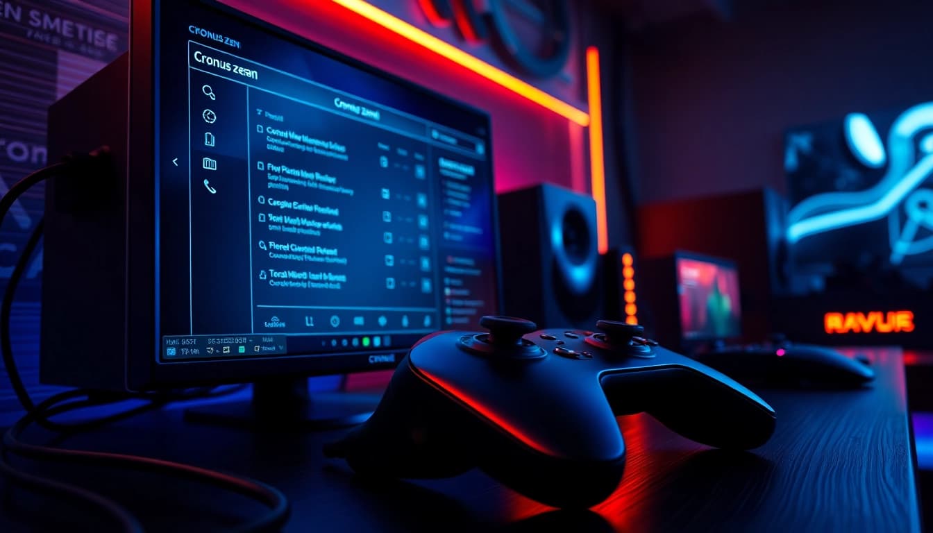 Experience Cronus zen with this close-up of a high-performance gaming setup showcasing its advanced features.