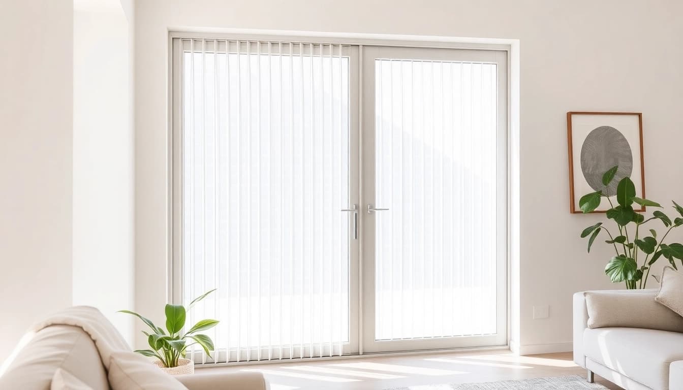 Installazione della zanzariera porta finestra in un ambiente moderno con luce naturale.