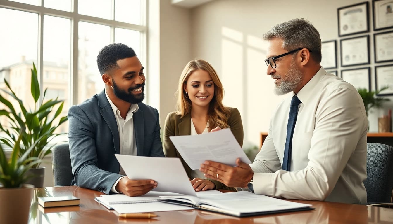 Consulting with a Plantation, Boca Raton & Aventura Estate Planning Lawyer in a modern office.