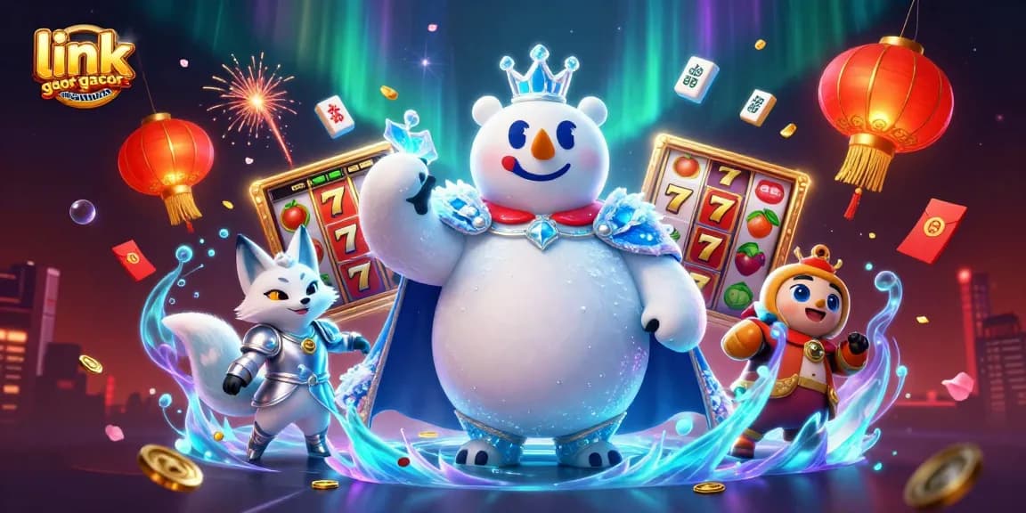 Rasakan jackpot menegangkan di link slot gacor maxwin dengan karakter yang hidup dan elemen kasino dalam adegan yang penuh warna.