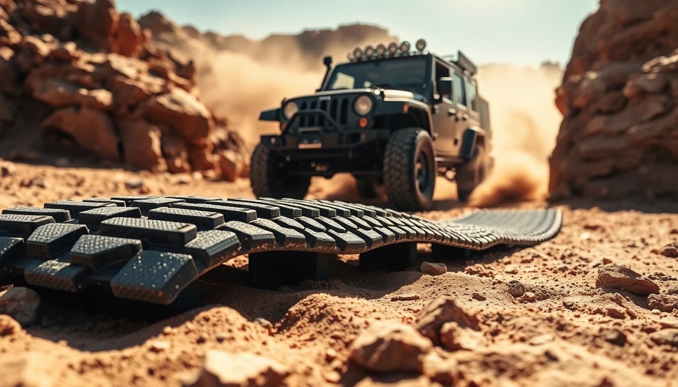 Recovery Tracks showcasing rugged design in an adventurous desert setting.