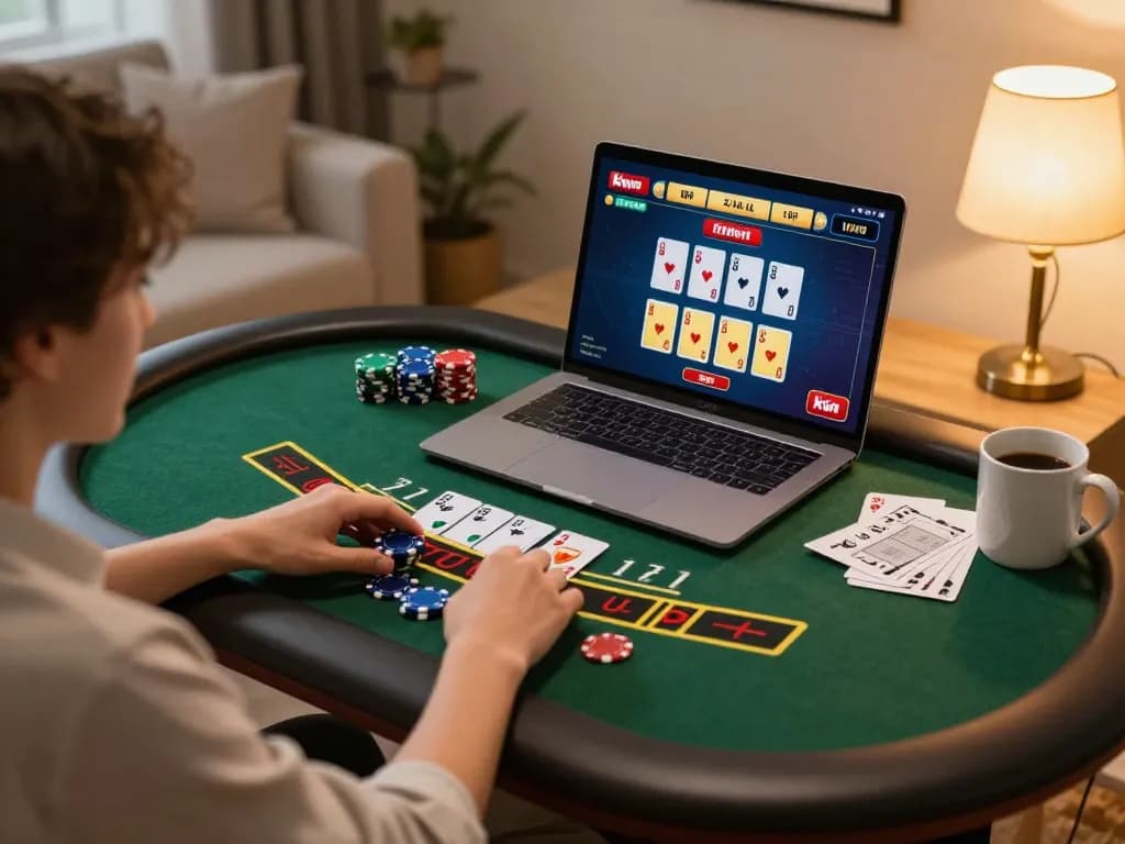 Engaging in an online blackjack game at kkwin, showcasing a user-friendly environment and responsible gaming.