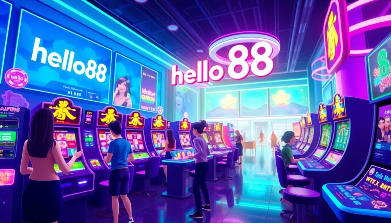 Engaging gaming scene featuring Hello88, highlighting vibrant casino elements and a sense of community.