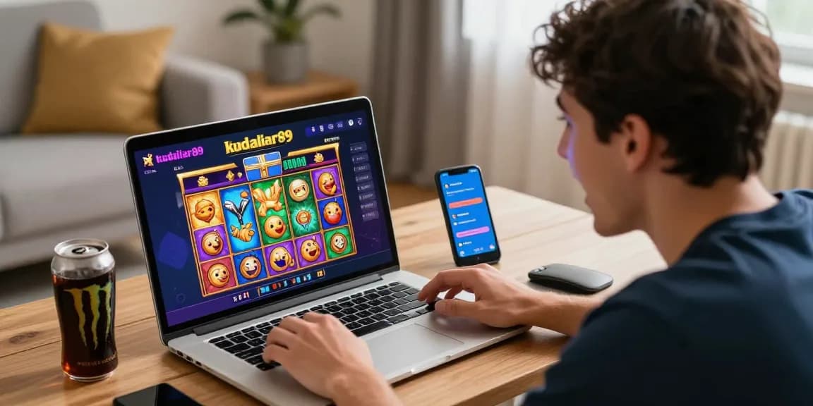 Pengalaman bermain slot online kudaliar89 dengan antusiasme, tampilan grafis berwarna-warni, dan suasana nyaman.