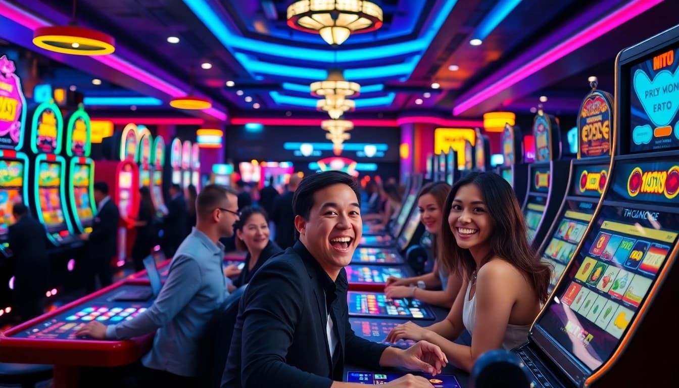 Players enjoying a dynamic experience at a non gamstop Casino Uk, highlighting excitement and engagement.