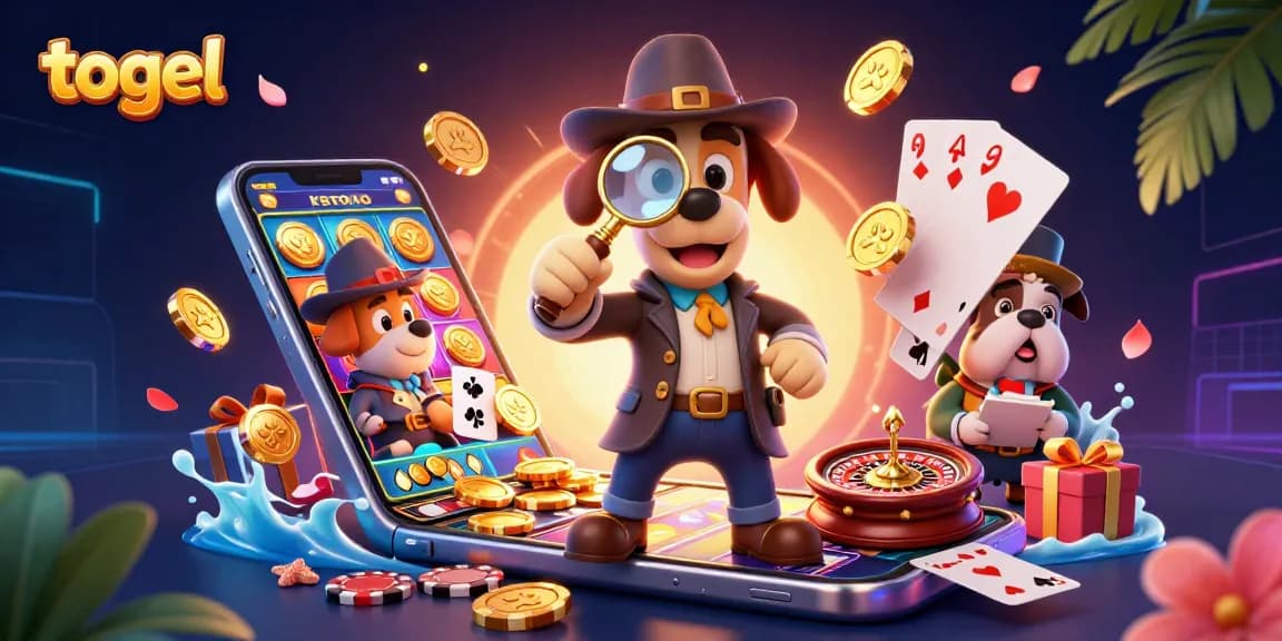 Spin the reels of togel excitement with colorful slots and golden poker chips.