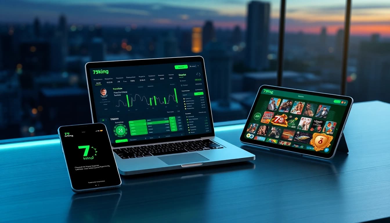 Painel da casa de apostas 79king com interface neon e ações de aposta seguras