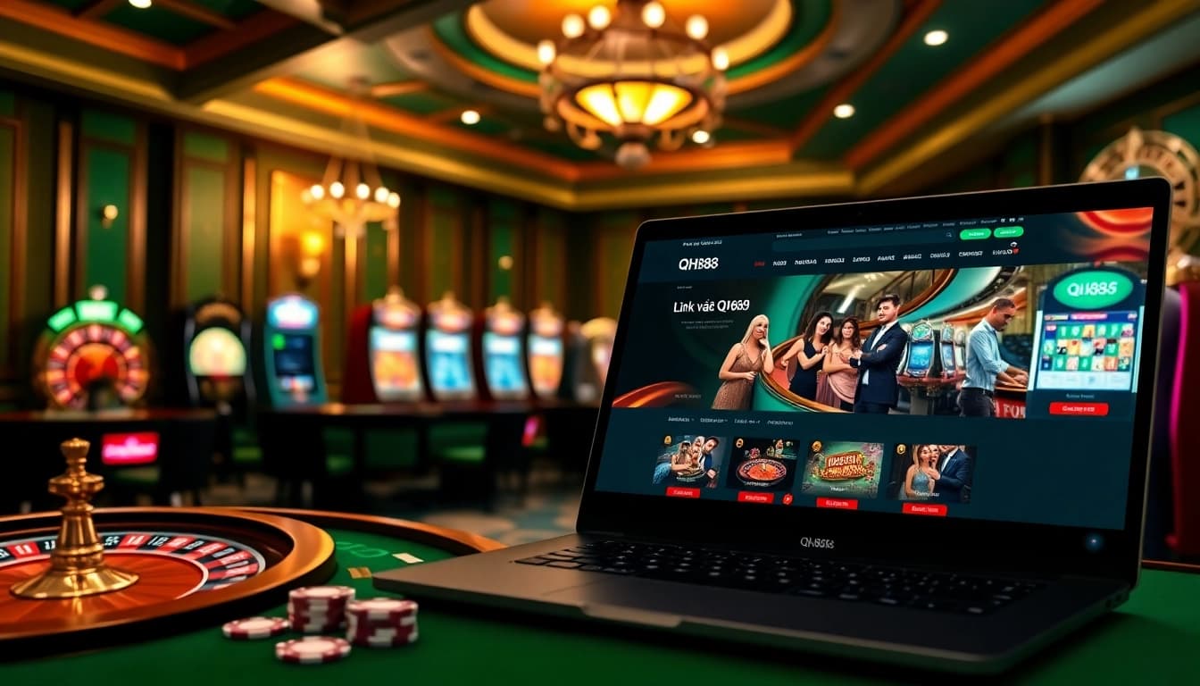 Engage with the thrilling casino experience via Link Vào QH88 on an elegant online gaming platform.