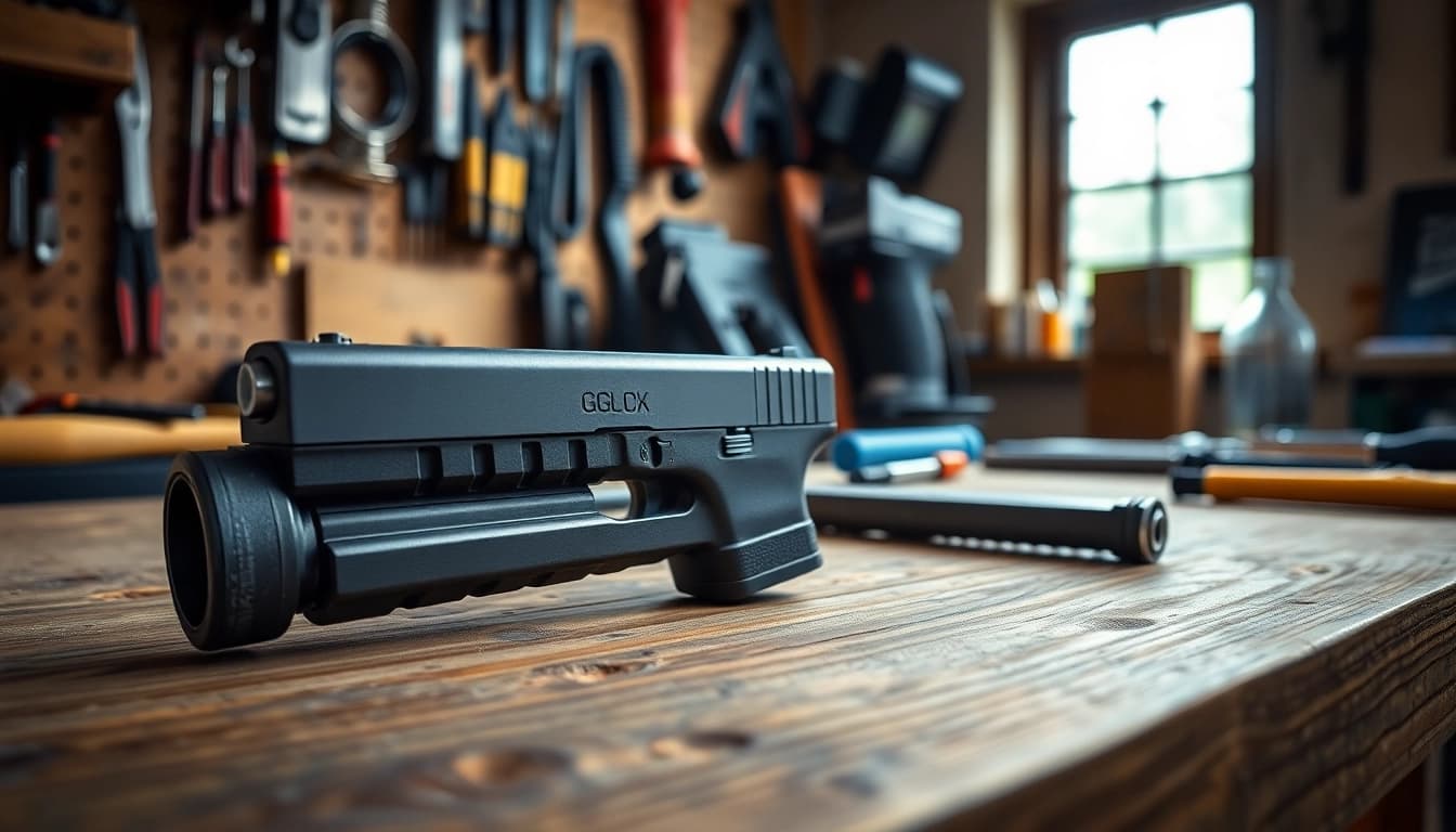 Examine the precision features of this glock 43x slide for optimal firearm performance.