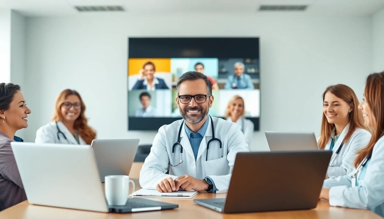 Engaging online doctor consultation flat fee with a friendly healthcare professional in a video chat setting.