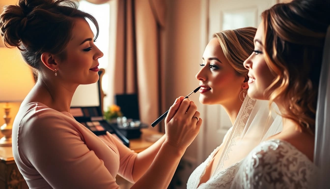 Maryland makeup artist beautifully applies makeup on a bride for her special day.