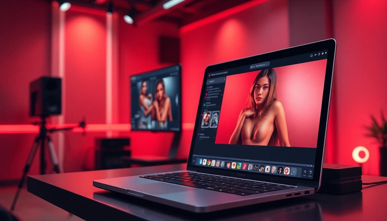 AI-driven content creation for porn ai in a modern digital studio