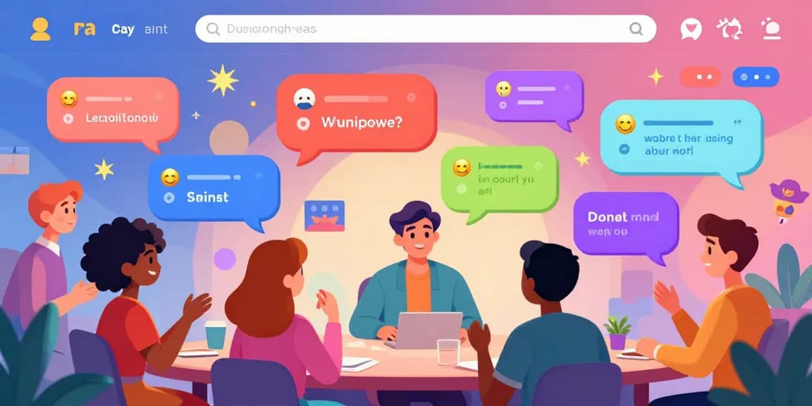 Dynamic spicy chat environment illustrating lively AI interactions and colorful conversations.