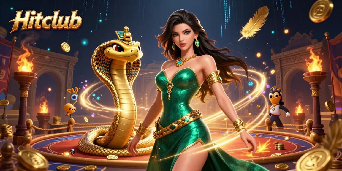 Experience the thrilling atmosphere of Hitclub with dazzling casino elements and vibrant characters.