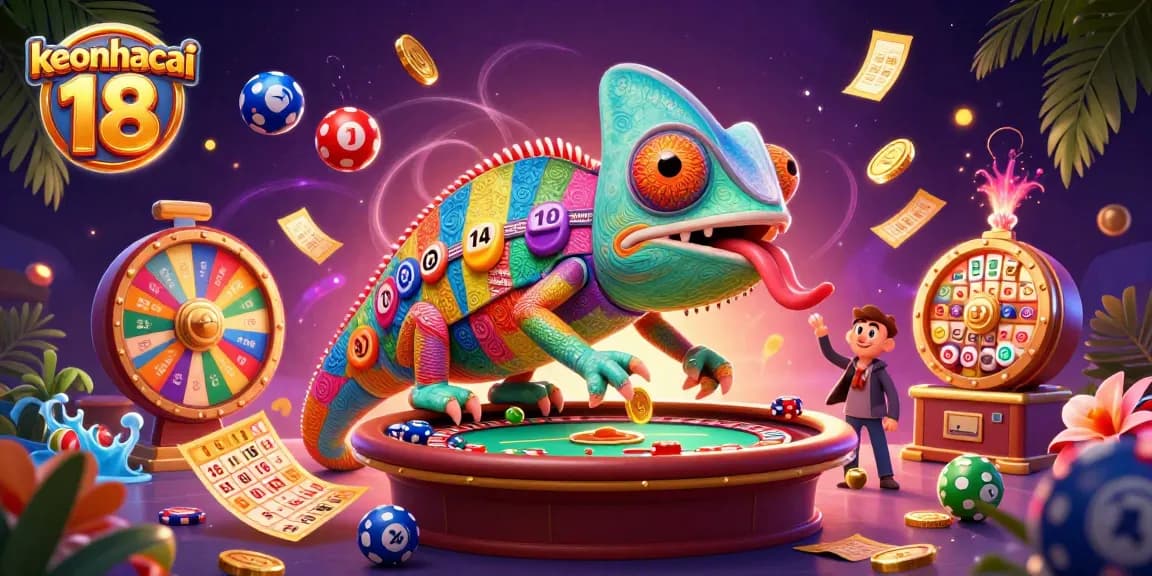 Experience the excitement of keonhacai 18 with vibrant casino scenes and dynamic gaming elements.