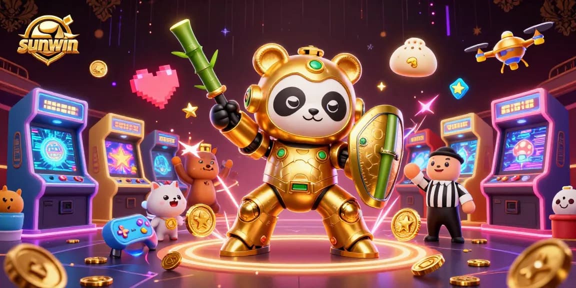 Experience thrilling gaming adventures with sunwin in this vibrant 3D illustration showcasing epic mech battles.