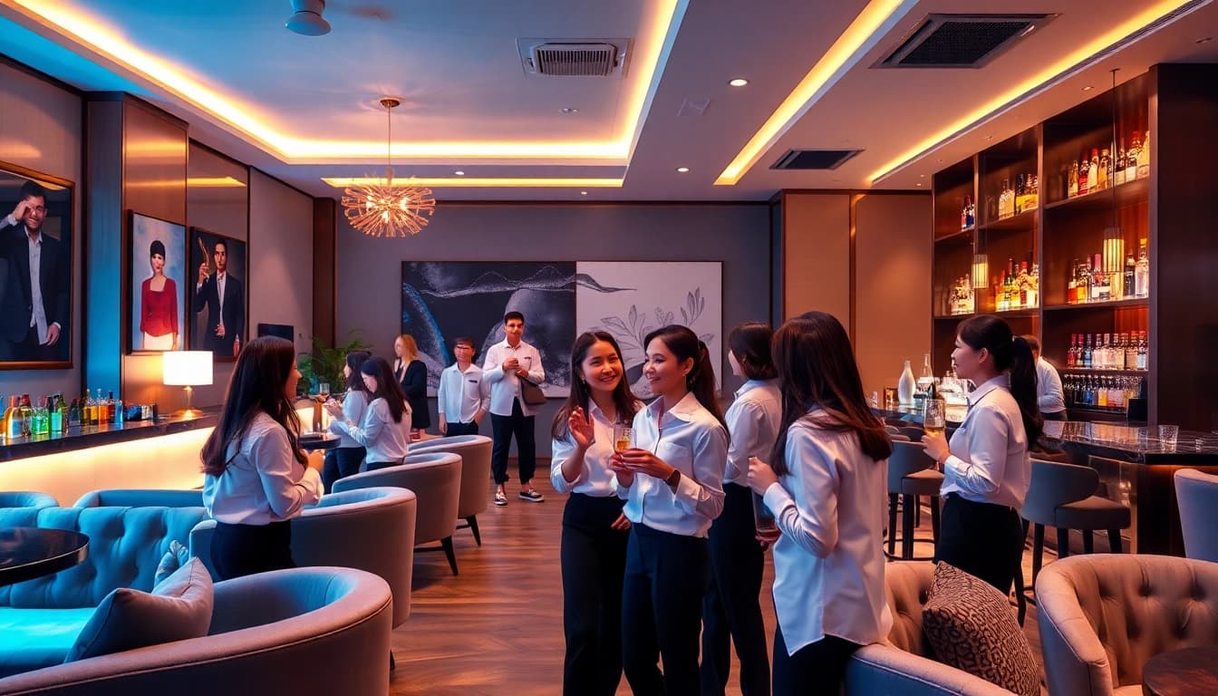 Suwon셔츠룸 vibrant interior showcasing luxury, stylish decor, and engaging atmosphere.