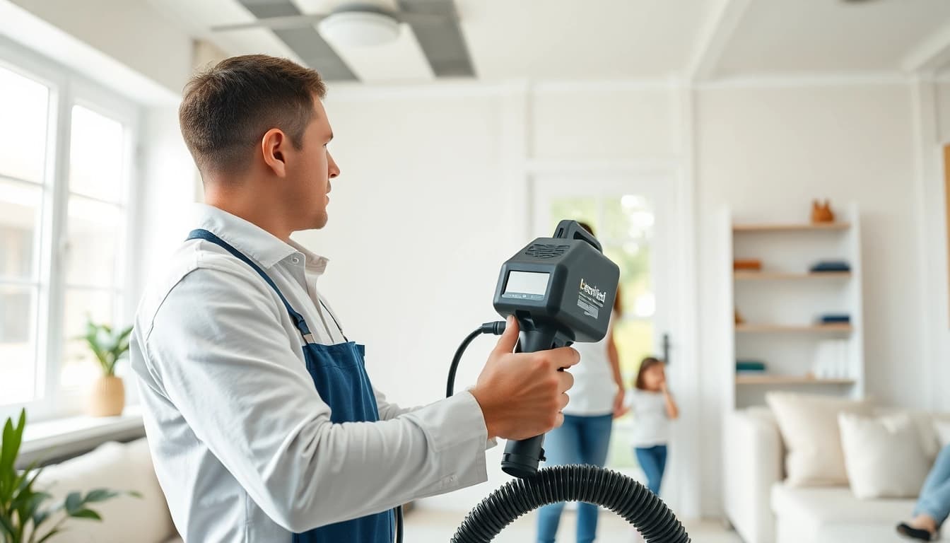 HVAC cleaning services performed by a certified technician using advanced equipment to enhance indoor air quality.
