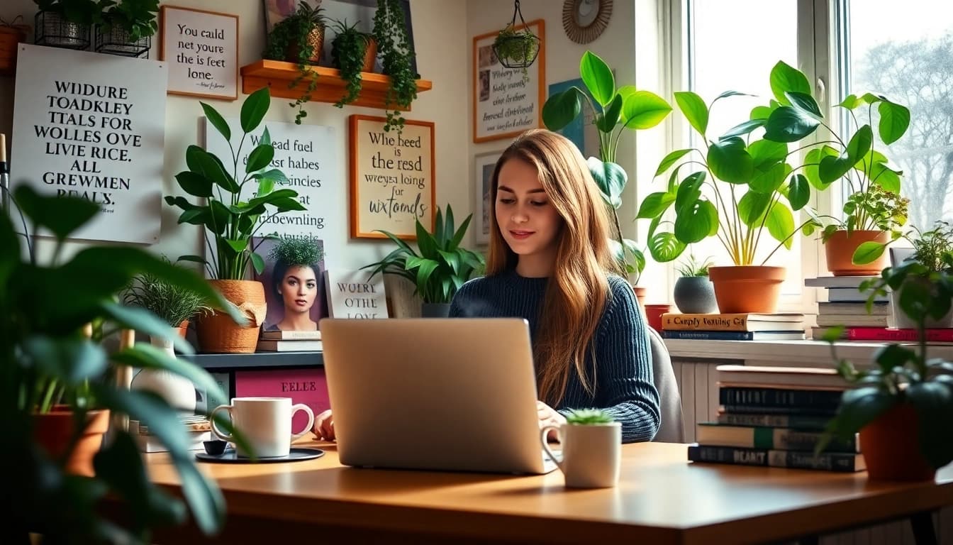 Engaging scene of a blogger at work, embodying the essence of a UK Lifestyle Blog.