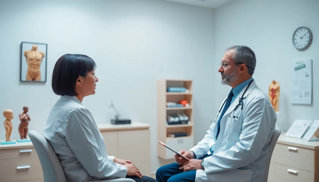 包茎手術 おすすめを強調する思いやりのある医師と患者の対話を重視した、包茎手術の相談に適した専門的な医療現場。