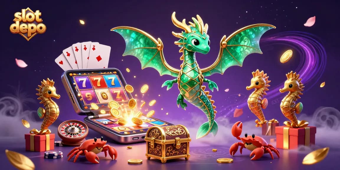 Engage in thrilling slot depo gameplay with vibrant characters and energetic casino elements.