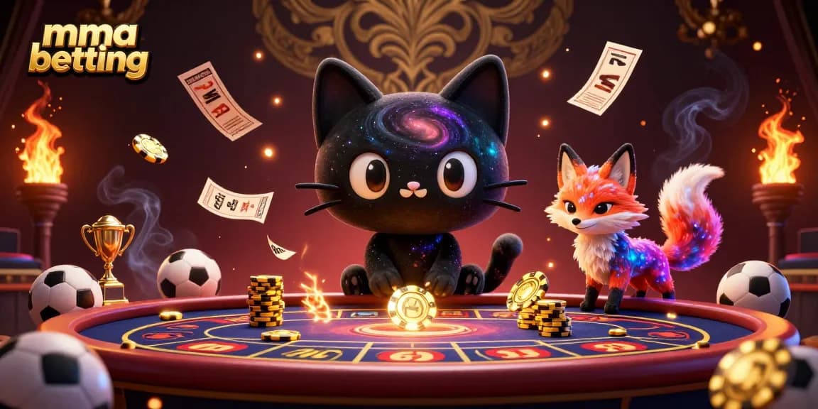 Experience thrilling mma betting action with a captivating cosmic scene featuring vibrant characters and dynamic sports elements.