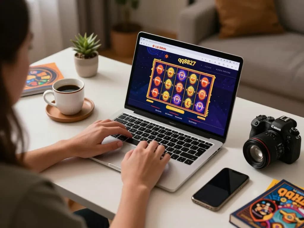 A person playing on the qq8827 online casino platform showcasing engaging slot games.