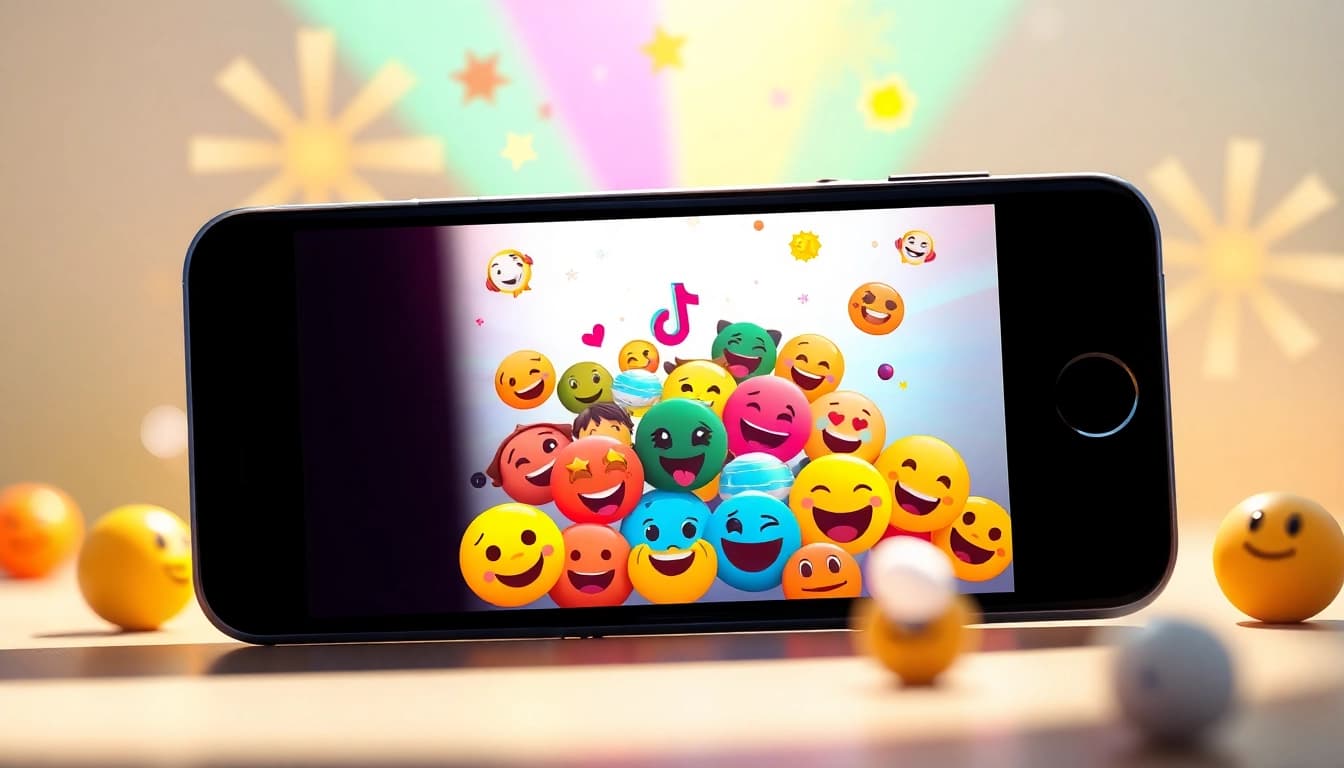 Engaging representation of tiktok emojis creatively showcased on a smartphone interface.