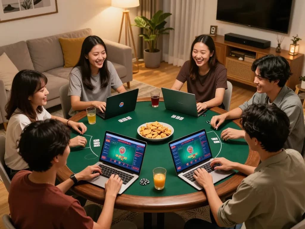 Pemain yang berpartisipasi dalam poker online menggunakan Tautan Sepuhplay di lingkungan rumah yang nyaman.