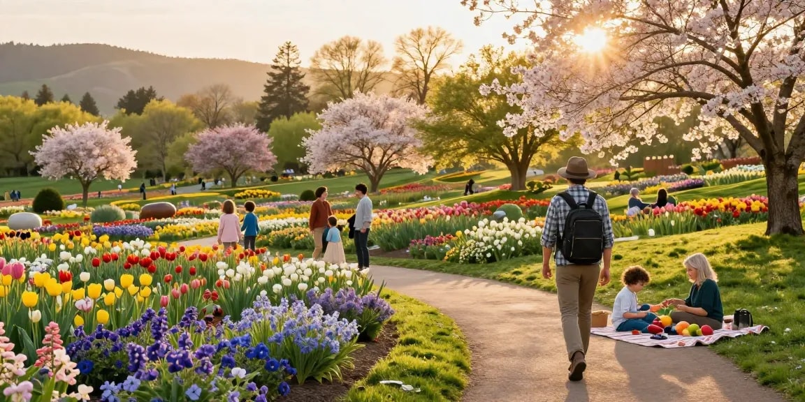 Discover stunning views of Capay Valley Garden Tour with vibrant flower fields and happy families enjoying the outdoors.