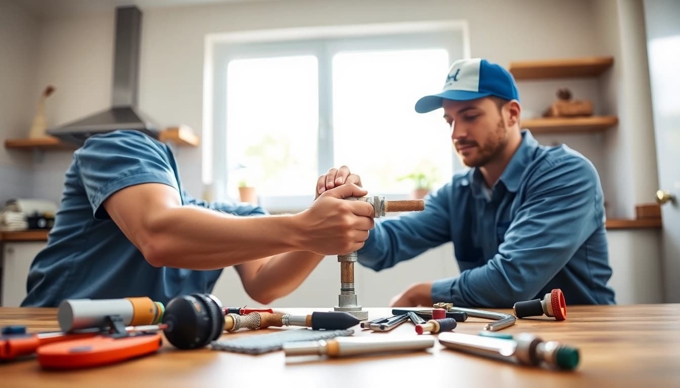 Skilled plumber repairing a burst pipe, showcasing https://speedyservicestoday.com.au's professional services.