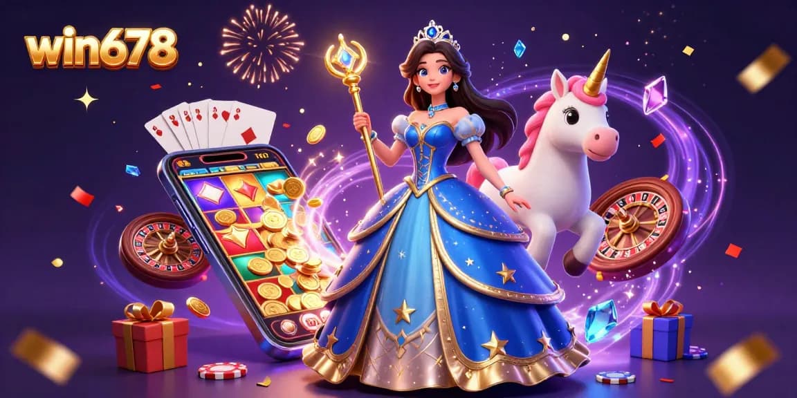 Engage exciting gaming action with win678 featuring the casino-themed illustration with vibrant details.