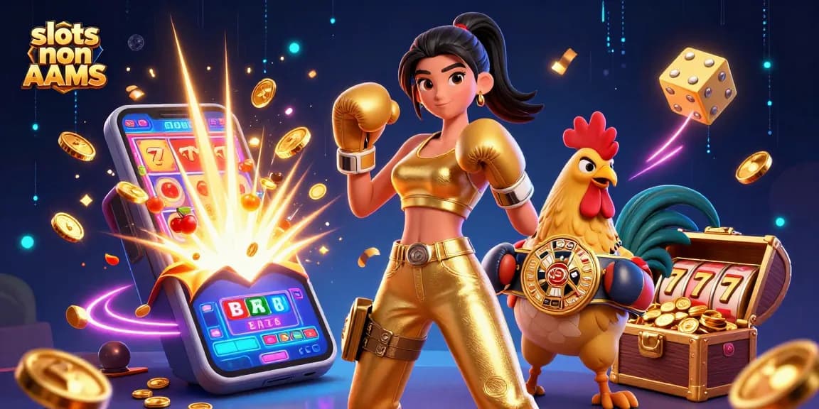 Vinci alle slot non AAMS con una donna potente e un gallo dei cartoni animati, in mezzo all'eccitazione del jackpot!