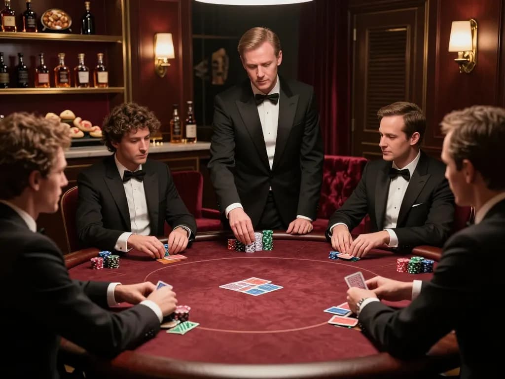 Players strategizing in a high-stakes poker game showcasing LINK CM88 excitement in luxury