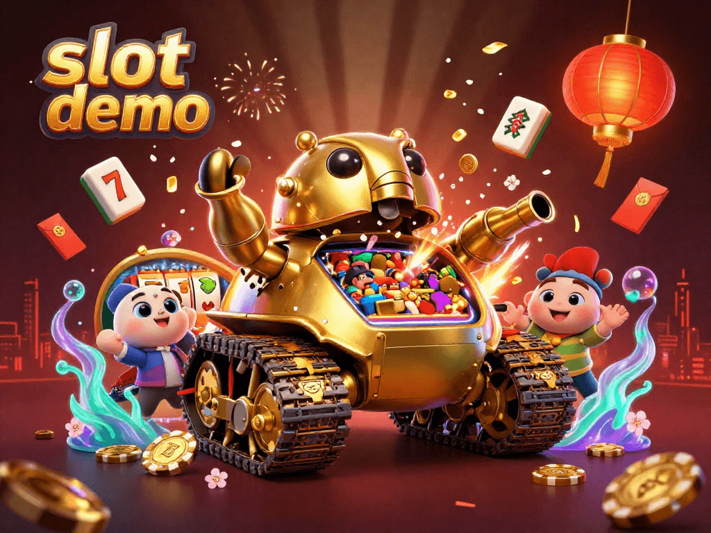 Menangkan slot demo dengan permainan dan fitur menarik dalam ilustrasi kasino 3D yang unik.
