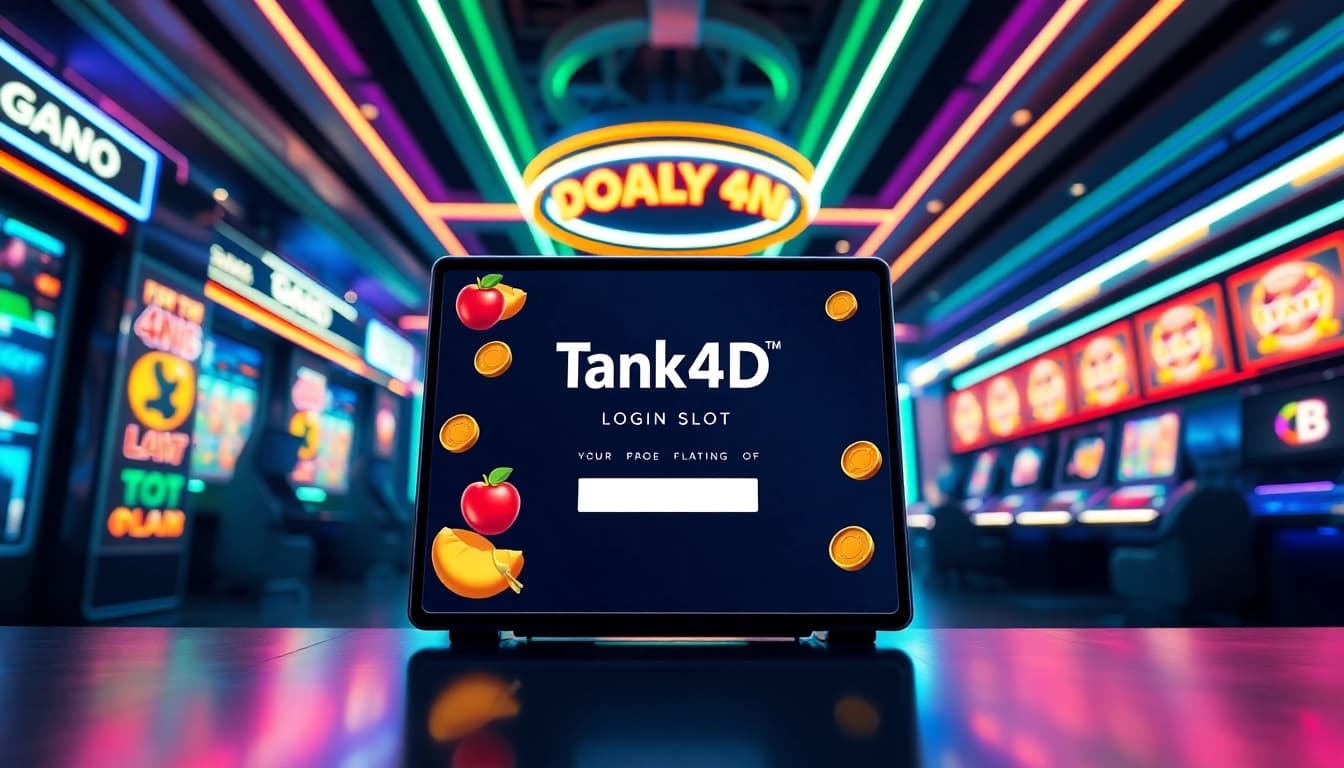 Login screen showcasing tank4d login toto slot dengan antarmuka gamifikasi yang berwarna-warni.